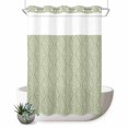 thumbnail image 1 of No Hook Shower Curtain, Sage Green Shower Curtains for Bathroom with See Through Top Window, Modern Abstract Art Farmhouse Waterproof & Washable Bath Curtain Stall 48"x72", 1 of 9