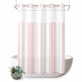 thumbnail image 1 of No Hook Shower Curtain, Simple Vertical Stripes Shower Curtains for Bathroom with See Through Top Window, Modern Minimalist Lines Pink Waterproof & Washable Bath Curtain Extra Long 72"x96", 1 of 9
