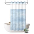 thumbnail image 1 of No Hook Shower Curtain, Sky Blue Shower Curtains for Bathroom with See Through Top Window, Vintage Solid Color Modern Minimalist Distressed Waterproof & Washable Bath Curtain Narrow 54"x78", 1 of 9