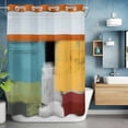 thumbnail image 1 of No Hook Shower Curtain with Snap in Liner, Abstract Aesthetic Watercolor Painting Waterproof Bath Curtain Double Layers with See Through Top Window, Geometric Art Color Block Shower Curtains 60x72in, 1 of 9