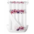 thumbnail image 1 of No Hook Shower Curtain with Snap in Liner Abstract Floral Shower Curtain -Fabric Waterproof Inner Liner, Watercolor Red Purple Flowers Leaf Plant Shower Curtains Washable 36"x78", 1 of 9