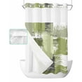 thumbnail image 1 of No Hook Shower Curtain with Snap in Liner, Abstract Geometric Sage Green Oil Painting Hotel Shower Curtains for Bathroom, Washable Shower Curtain Liner Set with Mesh Top Window, 36"x78", 1 of 6