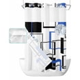 thumbnail image 1 of No Hook Shower Curtain with Snap in Liner, Abstract Geometric Simple Blue Black Lines Hotel Shower Curtains for Bathroom, Washable Shower Curtain Liner Set with Mesh Top Window, 36"x78", 1 of 1