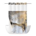 thumbnail image 1 of No Hook Shower Curtain with Snap in Liner,Abstract Gold Brown Artwork Waterproof Bath Curtain with See Through Top Window,Retro Art Shower Curtains for Bathroom Decor,36x72in, 1 of 9