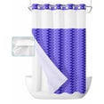 thumbnail image 1 of No Hook Shower Curtain with Snap in Liner, Abstract Gradient Purple Ripple Texture Hotel Shower Curtains for Bathroom, Washable Shower Curtain Liner Set with Mesh Top Window, 54"x78", 1 of 6