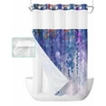 thumbnail image 1 of No Hook Shower Curtain with Snap in Liner, Abstract Spring Blue Flowers Plants Oil Painting Hotel Shower Curtains for Bathroom, Washable Shower Curtain Liner Set with Mesh Top Window, 36"x72", 1 of 6
