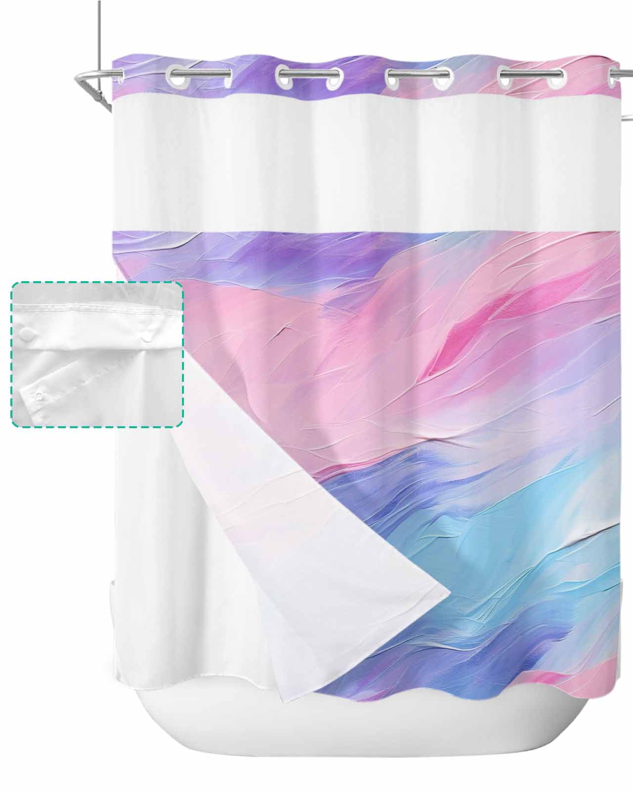 Pink And Blue Shower Curtainnull