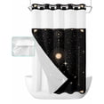 thumbnail image 1 of No Hook Shower Curtain with Snap in Liner, Boho Mystical Galaxy Sun Moon Stars Black Bohemia Hotel Shower Curtains for Bathroom, Washable Shower Curtain Liner Set with Mesh Top Window, 36"x72", 1 of 6