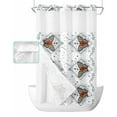 thumbnail image 1 of No Hook Shower Curtain with Snap in Liner, Butterfly Geometric Lines and Stars Pattern Hotel Shower Curtains for Bathroom, Washable Shower Curtain Liner Set with Mesh Top Window, 36"x72", 1 of 6