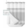 thumbnail image 1 of No Hook Shower Curtain with Snap in Liner, Farmhouse Gray White Stripe Hotel Shower Curtains for Bathroom, Washable Shower Curtain Liner Set with Mesh Top Window, 72”x78”, 1 of 6