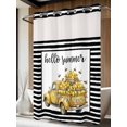 thumbnail image 1 of No Hook Shower Curtain with Snap in Liner, Farmhouse Truck Lemon Bee Waterproof Fabric Bathroom Curtain Mesh Top Window, Summer Yellow Fruit Black White Line Shower Curtains 60x72in, 1 of 9
