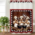 thumbnail image 1 of No Hook Shower Curtain with Snap in Liner, Fun Chef Food Kitchen Cooking Waterproof Bath Curtain Double Layers with See Through Top Window, Black White Checked Hotel Shower Curtains 48x72in, 1 of 9