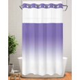 thumbnail image 1 of No Hook Shower Curtain with Snap in Liner,Gradient Ombre Waterproof Bath Curtain Double Layers with See Through Top Window,Lavender Purple Hotel Shower Curtains 36x72in, 1 of 9