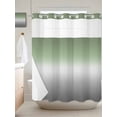 thumbnail image 1 of No Hook Shower Curtain with Snap in Liner, Gradient Simplistic Art Waterproof Bath Curtain Double Layers with See Through Top Window, Grey and Sage Green Hotel Shower Curtains 72x72in, 1 of 9