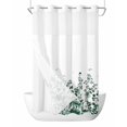 thumbnail image 1 of No Hook Shower Curtain with Snap in Liner Green Flower Shower Curtain -Fabric Waterproof Inner Liner, Dragonfly Leaf Bud Ink Style Plant Nature Shower Curtains Washable 54"x78", 1 of 8