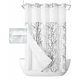 thumbnail image 1 of No Hook Shower Curtain with Snap in Liner, Grey Tree Branch Hotel Shower Curtains for Bathroom, Washable Shower Curtain Liner Set with Mesh Top Window, 36"x72", 1 of 6