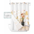 thumbnail image 1 of No Hook Shower Curtain with Snap in Liner, HOME SWEET Gradient Flower Vase Butterfly Hotel Shower Curtains for Bathroom, Washable Shower Curtain Liner Set with Mesh Top Window, 48"x72", 1 of 6