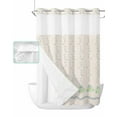 thumbnail image 1 of No Hook Shower Curtain with Snap in Liner, Linen Green Plant Vine Flower Pattern Hotel Shower Curtains for Bathroom, Washable Shower Curtain Liner Set with Mesh Top Window, 72"x84", 1 of 6