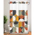 thumbnail image 1 of No Hook Shower Curtain with Snap in Liner,Mid Century Color Block Abstract Geometric Waterproof Bath Curtain Double Layers with See Through Top Window,Colorful Nordic Style Shower Curtains 36x72in, 1 of 9