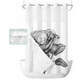 thumbnail image 1 of No Hook Shower Curtain with Snap in Liner, Nature Grey Rose with Leaves Visual Art Flowers Hotel Shower Curtains for Bathroom, Washable Shower Curtain Liner Set with Mesh Top Window, 54"x78", 1 of 6