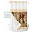 thumbnail image 1 of No Hook Shower Curtain with Snap in Liner, Pirate Girl Cute Dog Treasure Map Hotel Shower Curtains for Bathroom, Washable Shower Curtain Liner Set with Mesh Top Window, 36"x78", 1 of 6