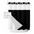 thumbnail image 1 of No Hook Shower Curtain with Snap in Liner, Pure Black Solid Color Hotel Shower Curtains for Bathroom, Washable Shower Curtain Liner Set with Mesh Top Window, 72”x78”, 1 of 6