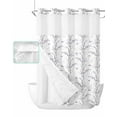 thumbnail image 1 of No Hook Shower Curtain with Snap in Liner, Purple Butterfly Lavender Bud Printing Hotel Shower Curtains for Bathroom, Washable Shower Curtain Liner Set with Mesh Top Window, 72"x84", 1 of 6