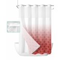 thumbnail image 1 of No Hook Shower Curtain with Snap in Liner, Red White Ombre Geometric Trellis Morrocan Hotel Shower Curtains for Bathroom, Washable Shower Curtain Liner Set with Mesh Top Window, 72"x96", 1 of 6
