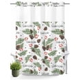 thumbnail image 1 of No Hook Shower Curtain with Snap in Liner,Rustic Pinecone Berry Leaf Waterproof Bath Curtain Double Layers with See Through Top Window,Seamless Watercolor Winter Plant Hotel Shower Curtains 60x72in, 1 of 9