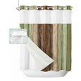 thumbnail image 1 of No Hook Shower Curtain with Snap in Liner, Sage Green Gradient Brown Rustic Wood Grain Texture Hotel Shower Curtains for Bathroom, Washable Shower Curtain Liner Set with Mesh Top Window, 66"x72", 1 of 6