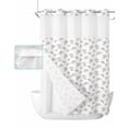 thumbnail image 1 of No Hook Shower Curtain with Snap in Liner, Spring Watercolor Peach Blossom Leaves White Hotel Shower Curtains for Bathroom, Washable Shower Curtain Liner Set with Mesh Top Window, 48"x72", 1 of 6