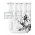 thumbnail image 1 of No Hook Shower Curtain with Snap in Liner, Summer Black Palm Banana Tropical Plants Hotel Shower Curtains for Bathroom, Washable Shower Curtain Liner Set with Mesh Top Window, 72”x78”, 1 of 6