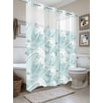 thumbnail image 1 of No Hook Shower Curtain with Snap in Liner, Summer Coastal Abstract Waves Waterproof Bath Curtain Double Layers with See Through Top Window, Modern Minimalist Wavy Hotel Shower Curtains 72x84in, 1 of 9