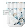 thumbnail image 1 of No Hook Shower Curtain with Snap in Liner, Summer Gnome with Anchor Helm Seashell Starfish Coral Turtle Shower Curtains for Bathroom, Washable Shower Curtain Liner Set with Mesh Top Window, 72"x72", 1 of 6