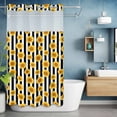 thumbnail image 1 of No Hook Shower Curtain with Snap in Liner, Summer Watercolor Sunflowers Waterproof Fabric Bathroom Curtain Mesh Top Window, Black and White Stripes Shower Curtains 36x72in, 1 of 9