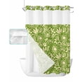 thumbnail image 1 of No Hook Shower Curtain with Snap in Liner, Sunflower Flowers Pattern Green Hotel Shower Curtains for Bathroom, Washable Shower Curtain Liner Set with Mesh Top Window, 48"x72", 1 of 6