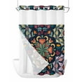 thumbnail image 1 of No Hook Shower Curtain with Snap in Liner Turkish Flower Shower Curtain -Fabric Waterproof Inner Liner, Vintage Abstract Shower Curtains Washable 48"x72", 1 of 9