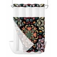 thumbnail image 1 of No Hook Shower Curtain with Snap in Liner Turkish Flower Shower Curtain -Fabric Waterproof Inner Liner, Vintage Abstract Shower Curtains Washable 48"x72", 1 of 9
