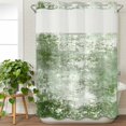 thumbnail image 1 of No Hook Shower Curtain with Snap in Liner, Vintage Green Texture Waterproof Bath Curtain Double Layers with See Through Top Window, Farm Retro Shabby Wall Art Hotel Shower Curtains 48x72in, 1 of 9