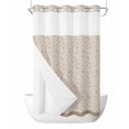 thumbnail image 1 of No Hook Shower Curtain with Snap-in Liner, Beige Pink Floral Waterproof Fabric Bathroom Curtains, Spring Flowers Bath Curtains & Mesh Top Window 54"x78", 1 of 9
