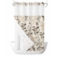 thumbnail image 1 of No Hook Shower Curtain with Snap-in Liner, Brown Beige Botanical Waterproof Fabric Bathroom Curtains, Rustic Country Spring Floral Summer Leaf Bath Curtains & Mesh Top Window 54"x78", 1 of 9