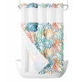 thumbnail image 1 of No Hook Shower Curtain with Snap-in Liner, Coastal Waterproof Fabric Bathroom Curtains, Nautical Summer Beach Coral Starfish Shell Bath Curtains & Mesh Top Window 54"x78", 1 of 9