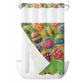 thumbnail image 1 of No Hook Shower Curtain with Snap-in Liner, Easter Waterproof Fabric Bathroom Curtains, Farmhouse Green Spring Watercolor Flowers Eggs Bath Curtains & Mesh Top Window Stand Up Stall 36"x72", 1 of 9