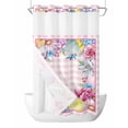 thumbnail image 1 of No Hook Shower Curtain with Snap-in Liner, Easter Waterproof Fabric Bathroom Curtains, Watercolor Eggs Floral Leaves Botanical Pink Plaid Bath Curtains & Mesh Top Window Stand Up Stall 36"x72", 1 of 9