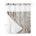 thumbnail image 1 of No Hook Shower Curtain with Snap-in Liner, Gray Brown Waterproof Fabric Bathroom Curtains, Vintage Shabby Texture Making Old Bath Curtains & Mesh Top Window 66"x72", 1 of 9