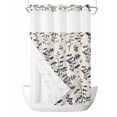 thumbnail image 1 of No Hook Shower Curtain with Snap-in Liner, Green Grey Botanical Waterproof Fabric Bathroom Curtains, Rustic Country Spring Floral Summer Leaf Bath Curtains & Mesh Top Window Stand Up Stall 36"x72", 1 of 9