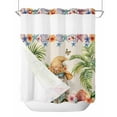 thumbnail image 1 of No Hook Shower Curtain with Snap-in Liner, Ocean Gnomes Waterproof Fabric Bathroom Curtains, Coastal Shell Palm Leaf Shell Starfish Bath Curtains & Mesh Top Window Standard 72''x72'', 1 of 6