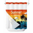 thumbnail image 1 of No Hook Shower Curtain with Snap-in Liner, Palm Trees Silhouette Waterproof Fabric Bathroom Curtains, Ocean Orange Omber Sky Bath Curtains & Mesh Top Window 66"x72", 1 of 6