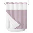 thumbnail image 1 of No Hook Shower Curtain with Snap-in Liner, Purple Striped Waterproof Fabric Bathroom Curtains, Modern Simple Farmhouse Beige Vintage Bath Curtains & Mesh Top Window 72"x78" Long, 1 of 6