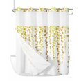 thumbnail image 1 of No Hook Shower Curtain with Snap-in Liner, Sage Green Polka Dots Waterproof Fabric Bathroom Curtains, Vintage Abstract Art Watercolor Bath Curtains & Mesh Top Window 72"x78" Long, 1 of 9